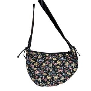 Vintage American Heritage Holiday Fair Shoulder bag Stitched Floral With Zipper
